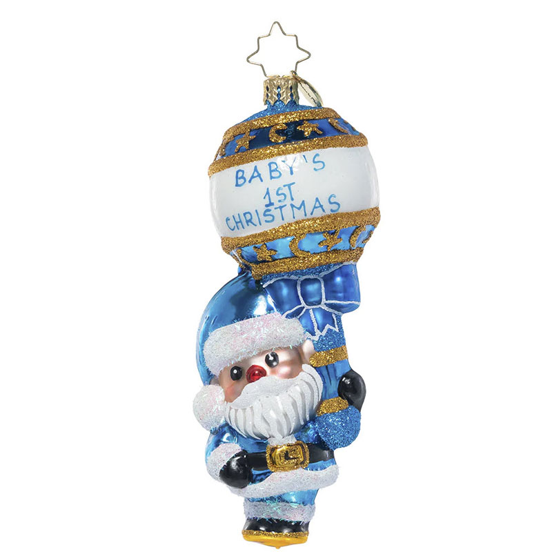 Christopher Radko First Christmas Rattle Baby Blue 1021209 Borsheims