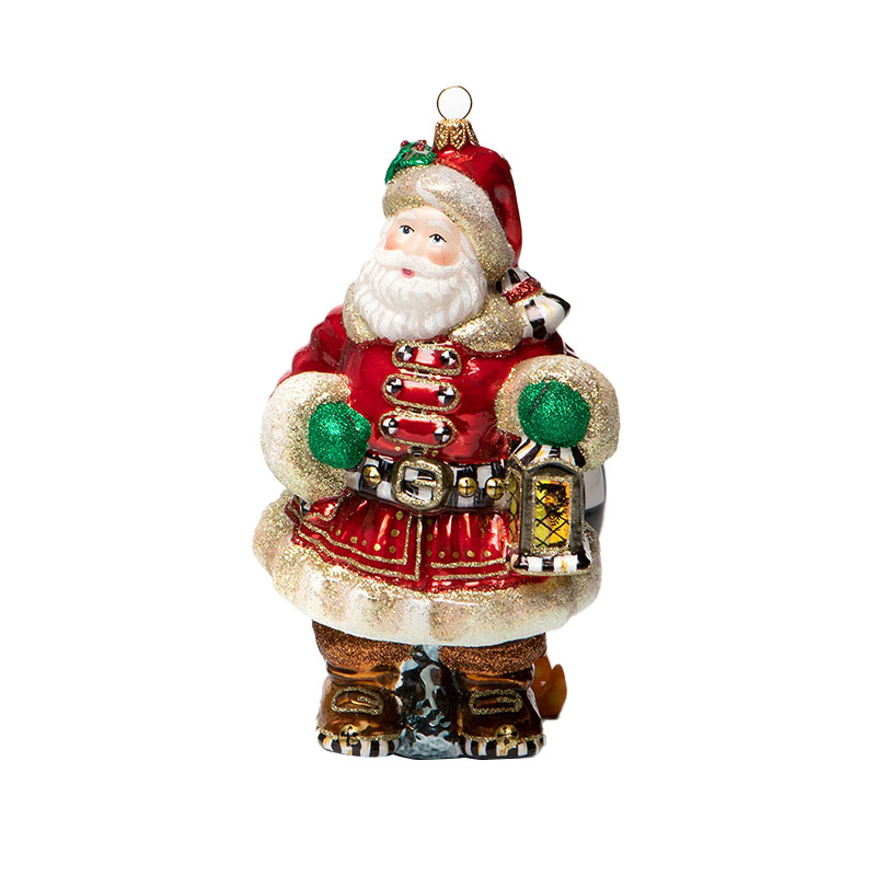 MacKenzie-Childs Glass Ornament, Christmas Magic Town Crier Santa ...