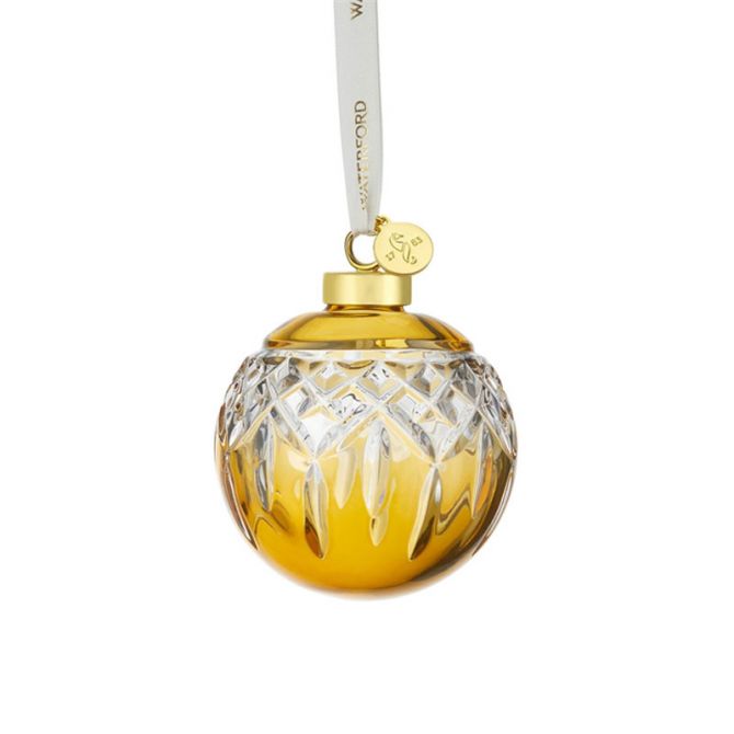 Waterford Lismore Bauble Amber Ornament