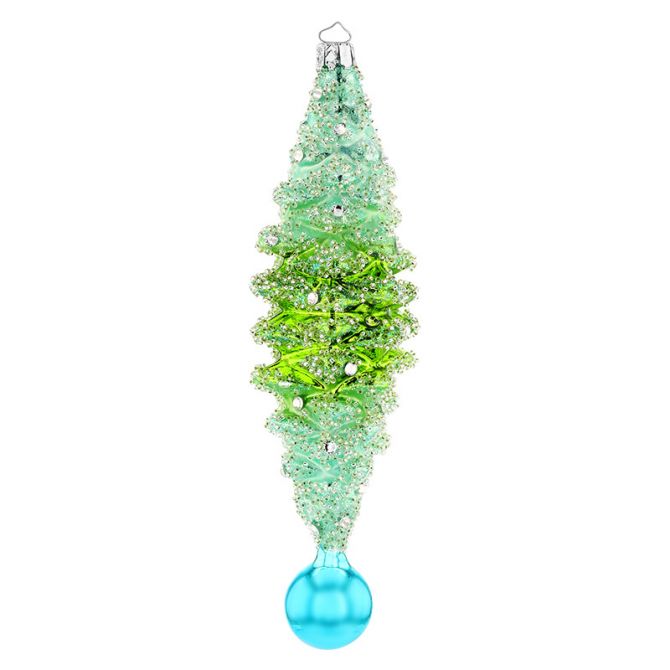 Heartfully Yours Cone Ornament, Blue and Green