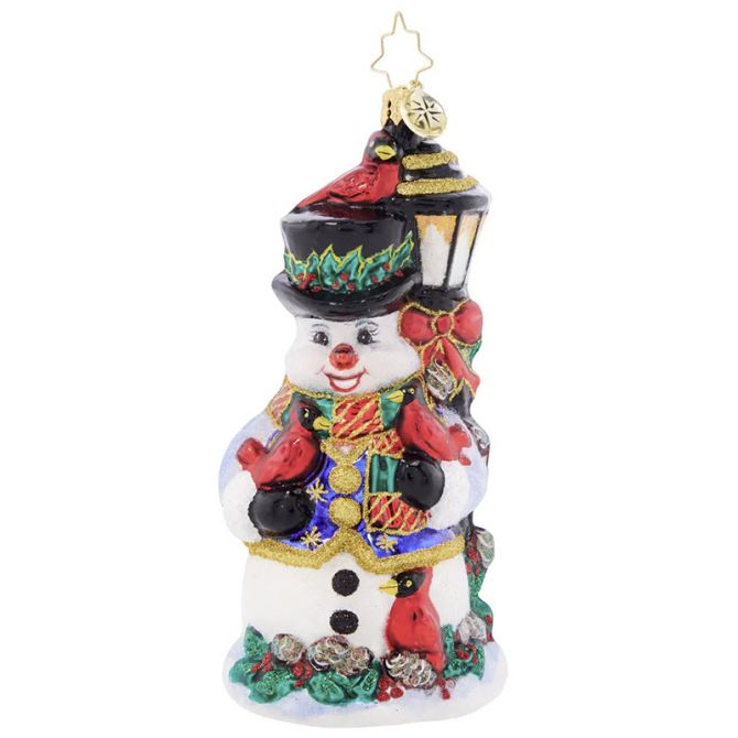 Christopher Radko Feathered Friends Snowman Ornament