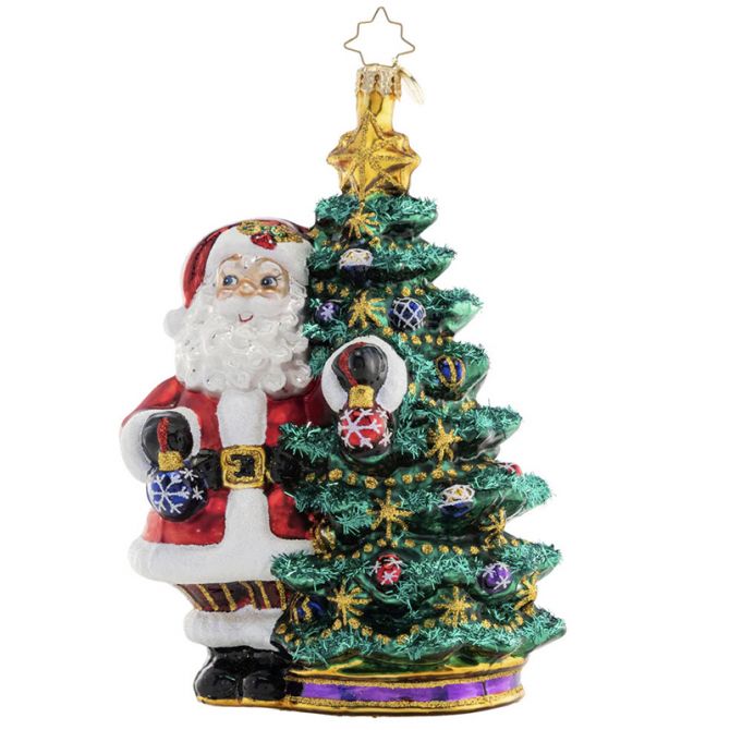 Christopher Radko Deck The Halls Santa Ornament