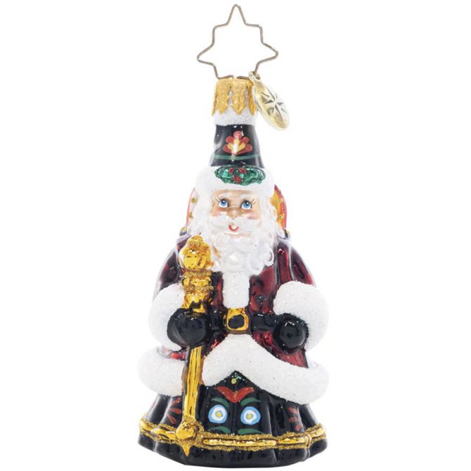 Christopher Radko Festive Folk Santa Gem Ornament