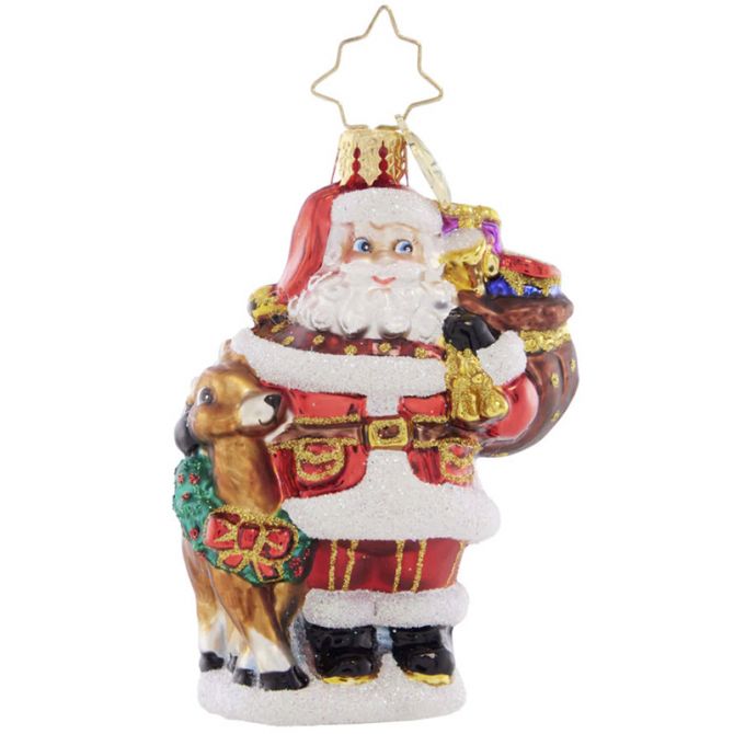 Christopher Radko A Woodland Walk Santa Gem Ornament