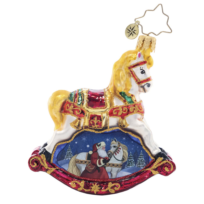 Christopher Radko Resplendent Rocking Horse Gem Ornament 