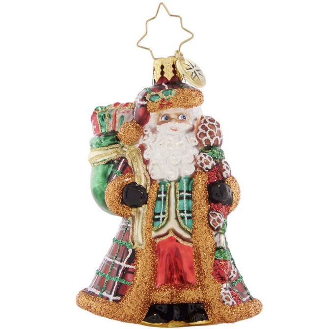 Christopher Radko Perfectly Plaid Santa Gem Ornament