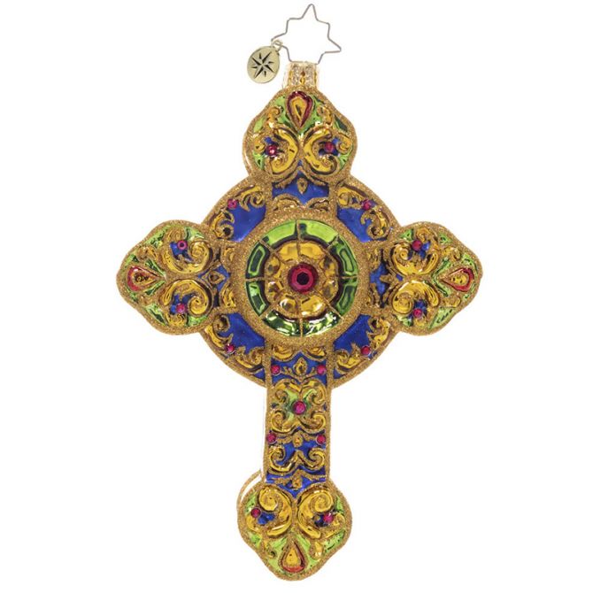 Christopher Radko Brilliant Bejeweled Cross Ornament