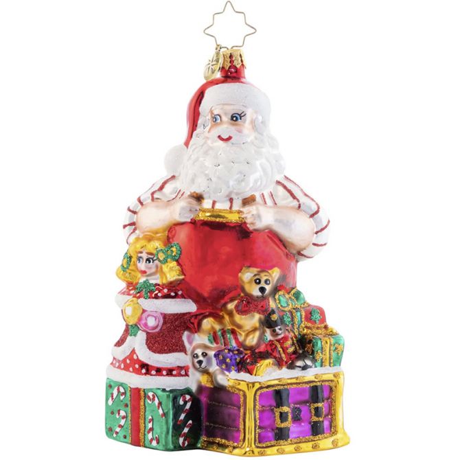 Christopher Radko Toys To Go Santa Ornament