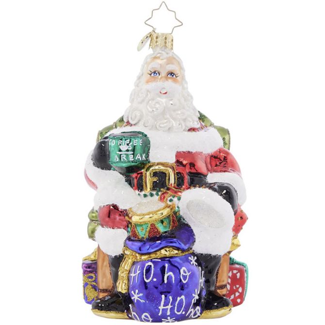 Christopher Radko Break Time Santa Ornament