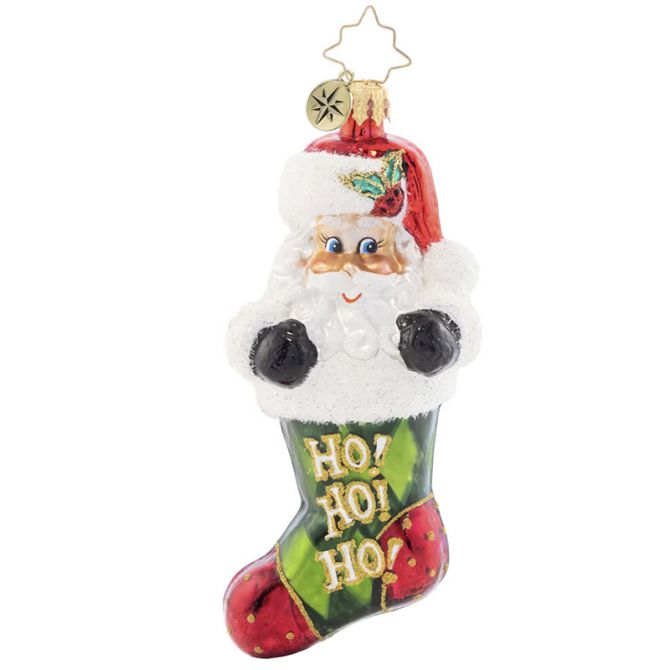 Christopher Radko Stocking Stuffed Santa Ornament