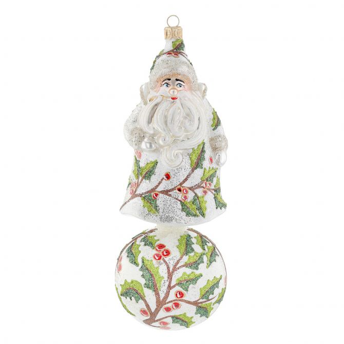 Heartfully Yours Holly Santa Ornament