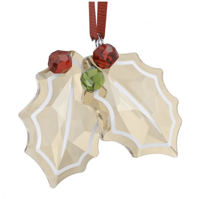 Swarovski Holiday Cheers Gingerbread Holly Leaves Ornament