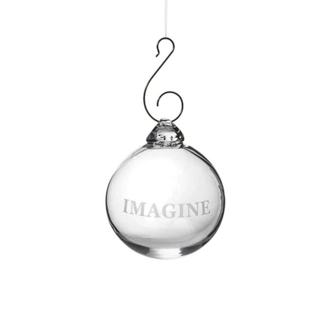 Simon Pearce LoveYourBrain Round Ornament, Imagine