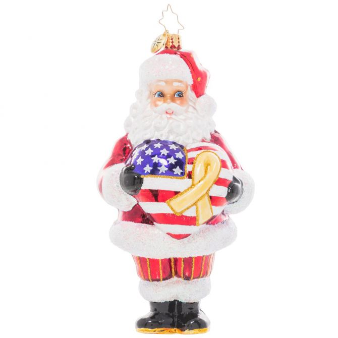 Christopher Radko Thank a Vet Santa Ornament