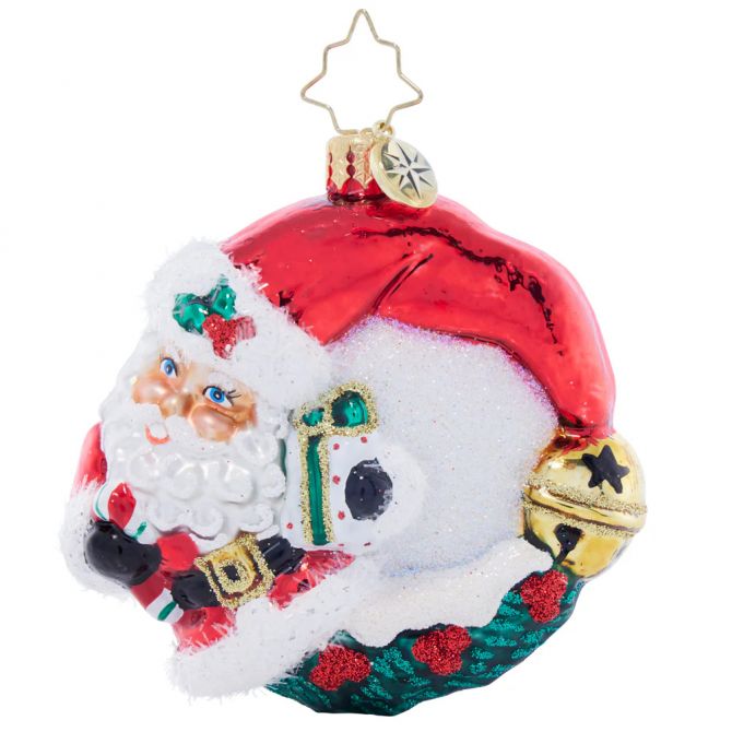 Christopher Radko Christmas Wishes Santa Wreath Ornament