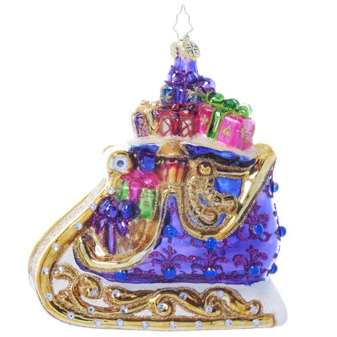 Christopher Radko Royal Amethyst Sleigh Ornament