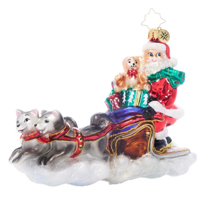 Christopher Radko Santa's Snowy Escort Ornament