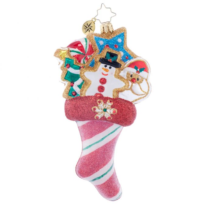 Christopher Radko Santa's Sugary Stocking Ornament