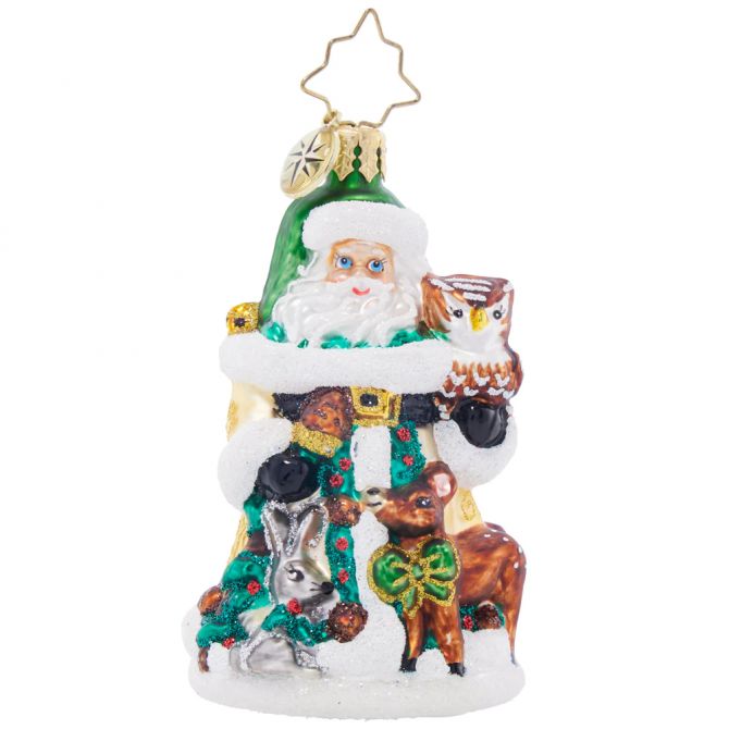 Christopher Radko Woodland Friends Santa Ornament