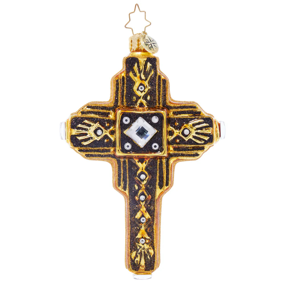 RADKO offers 1017868 CROSS ROSE - RELIGIOUS - CROSS WITH RED ROSE ORNAMENT -2015