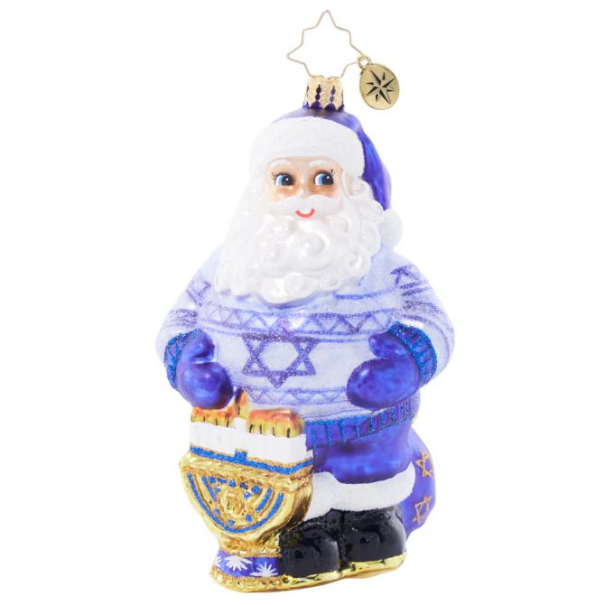 Christopher Radko Christma-kkah Santa Ornament