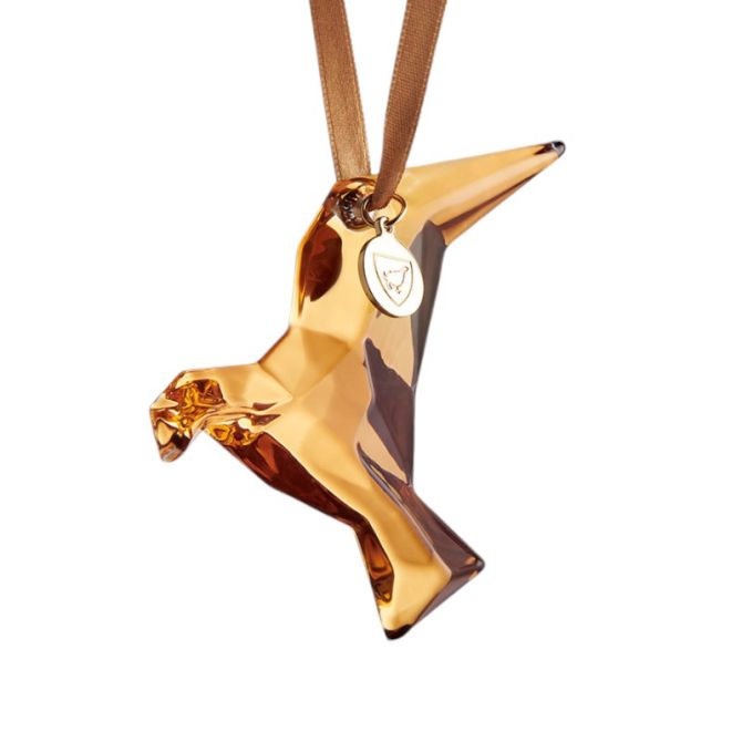 Orrefors Homage Dove 21k Yellow Gold Holiday Annual Ornament, 2024