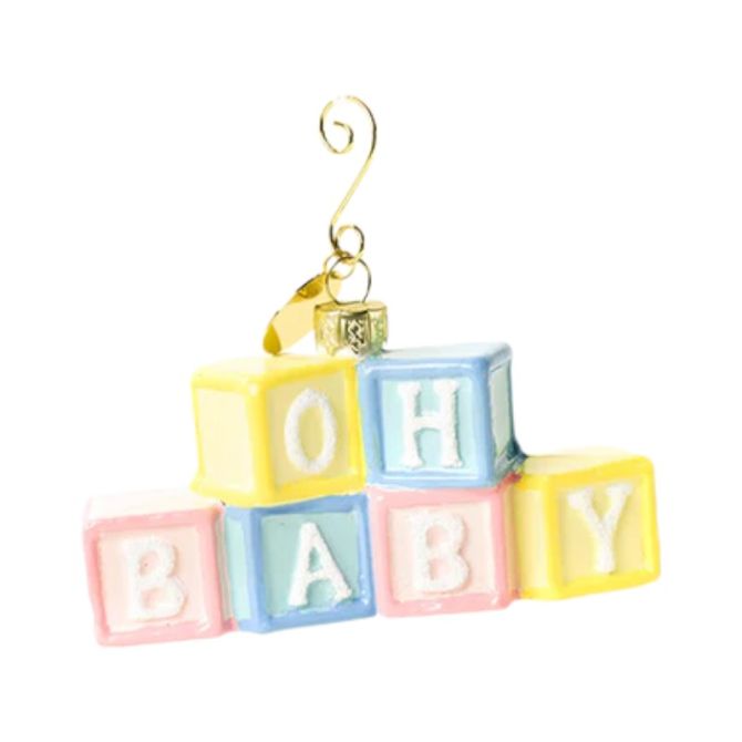 Coton Colors Oh Baby Blocks Shaped Ornament