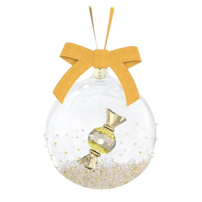 Swarovski Holiday Cheers Dulcis Ball Ornament, Yellow