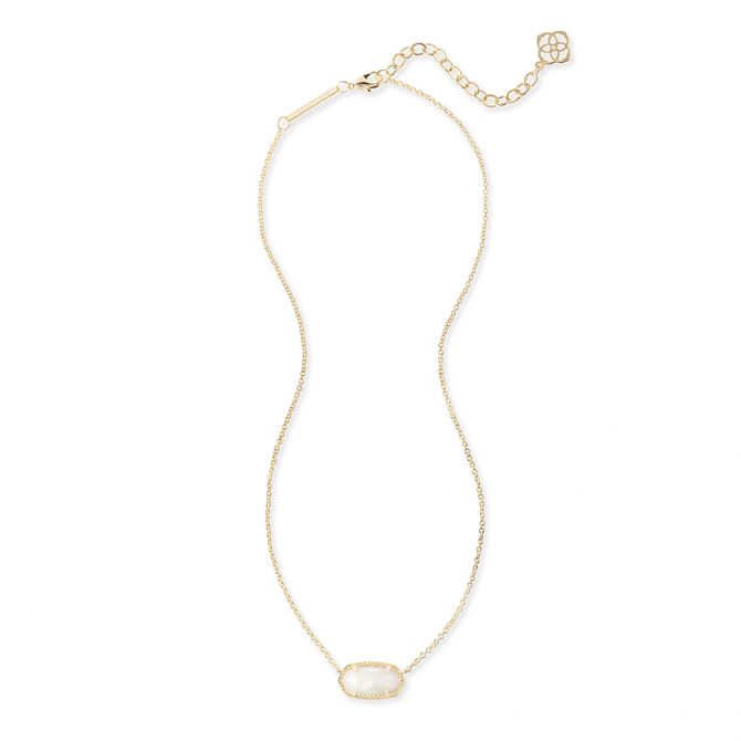 Elisa gold pendant sale necklace in white pearl