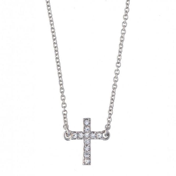 Spartina 449 Sea La Vie Have Faith / Cross Silver Necklace, 18"