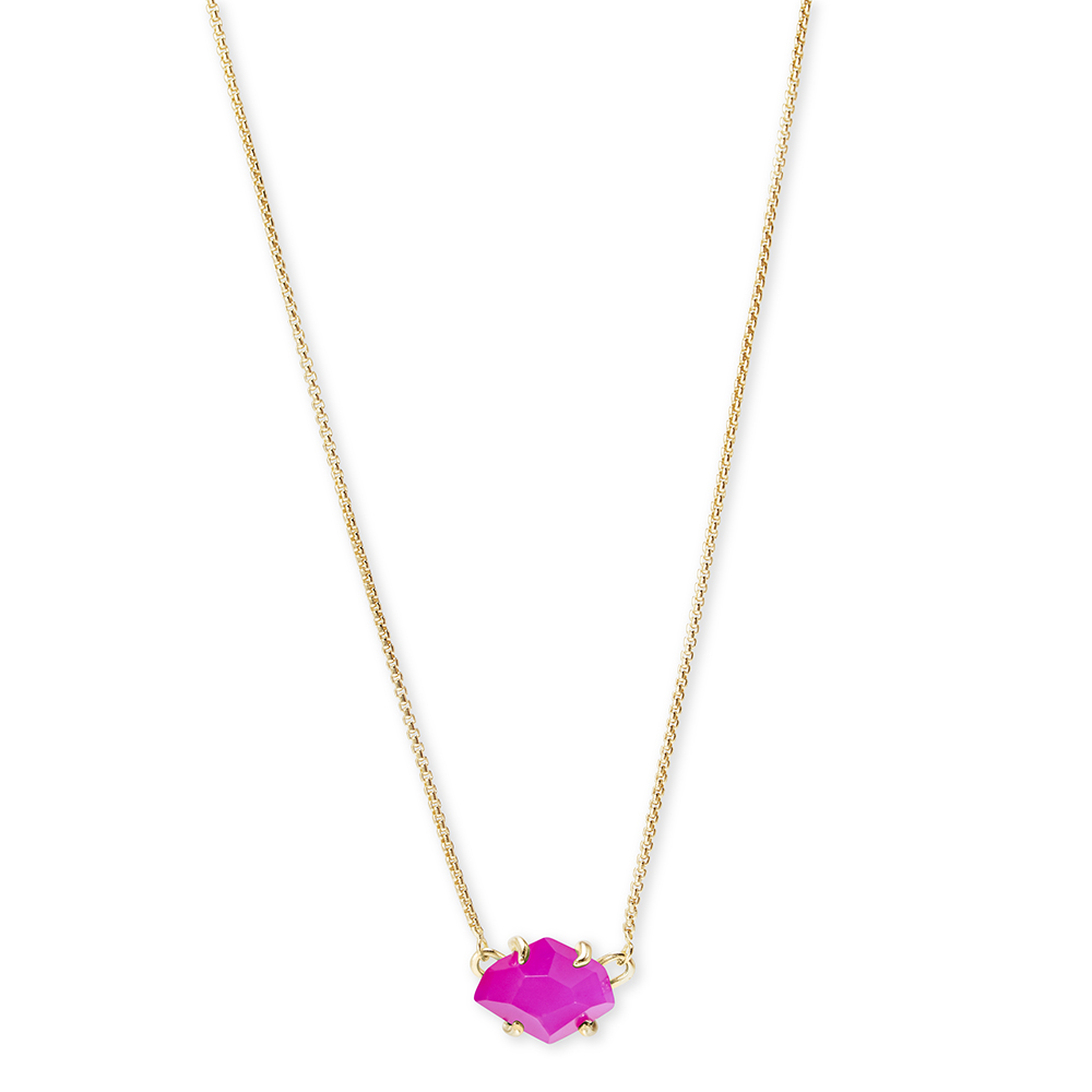 Kendra Scott Ethan Gold Pendant Necklace in Pink Agate | Borsheims