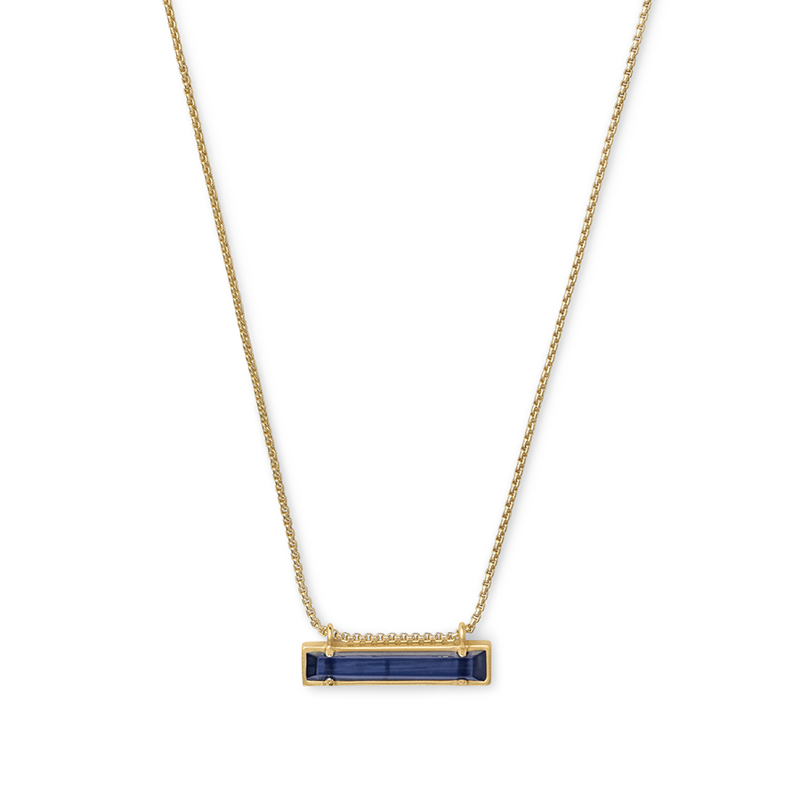 Kendra Scott Leanor Gold Pendant Necklace in Navy Cats Eye | Borsheims