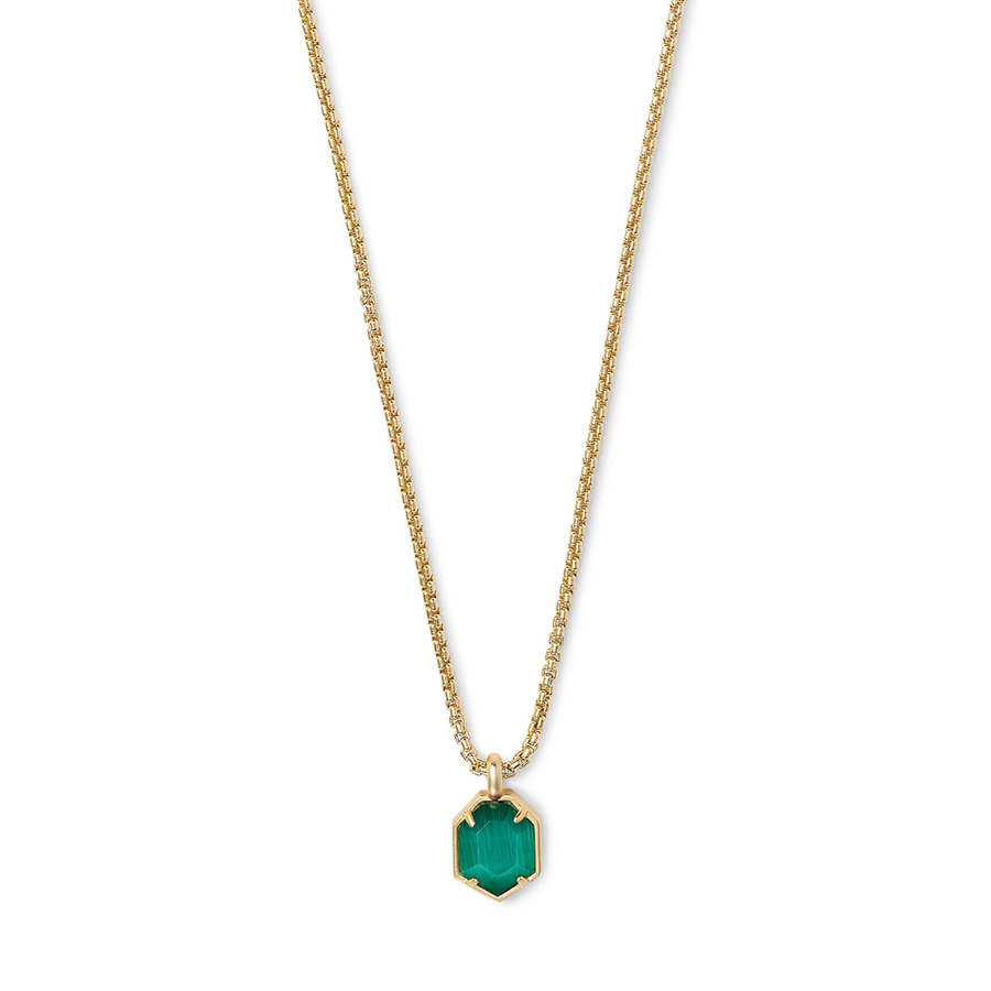 Kendra Scott Teo Gold Pendant Necklace in Emerald Cats Eye | 4217716698 ...