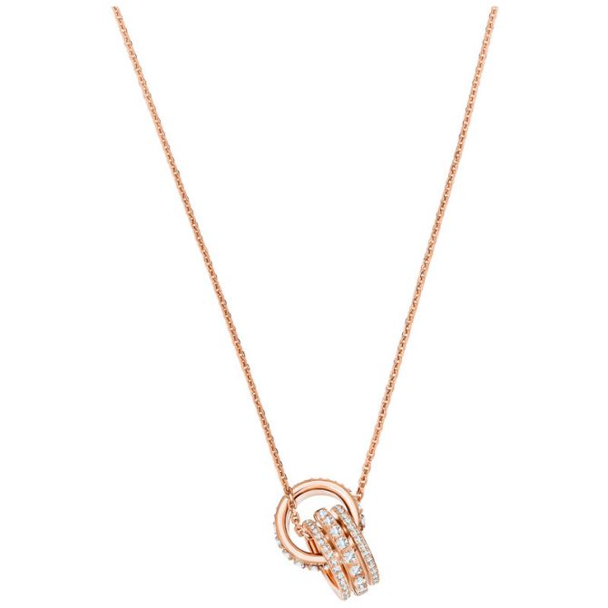 Swarovski Further Pendant, White Crystal & Rose Gold Plating