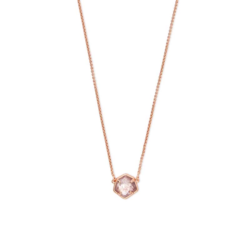 Kendra Scott Jaxon Rose Gold Pendant Necklace in Sable Mica ...