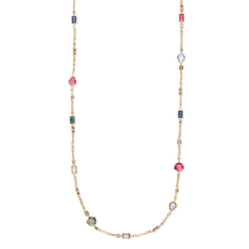 Kendra Scott Yazmin Gold Long Necklace in Jewel Tone Mix | 4217700796 ...