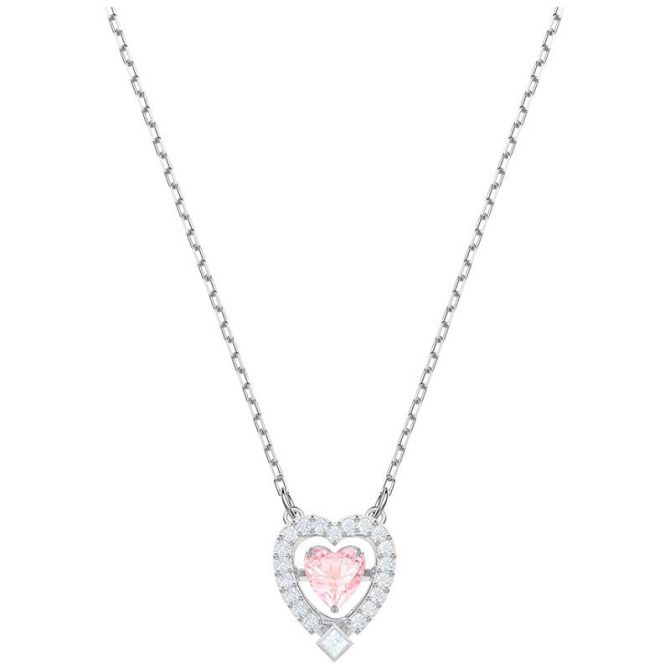 Swarovski pink discount crystal heart necklace