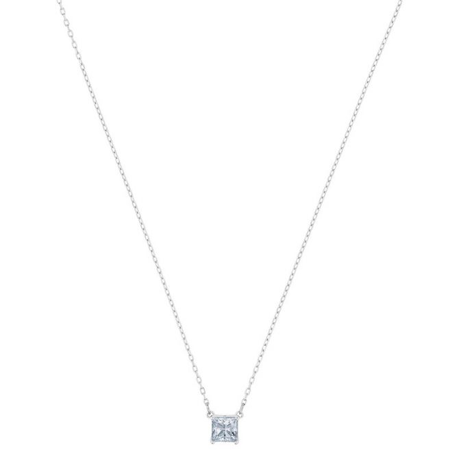 Swarovski Attract Necklace, White in Silver Plate