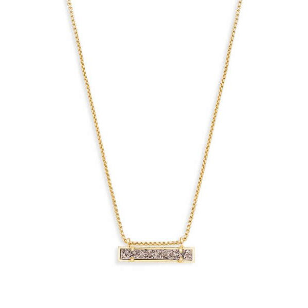 leanor gold pendant necklace in platinum drusy