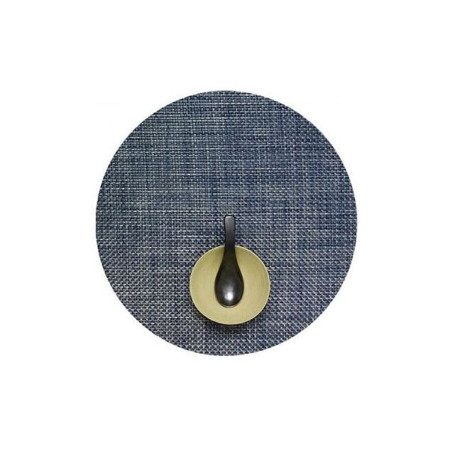 Chilewich Basketweave Round Placemat, Denim