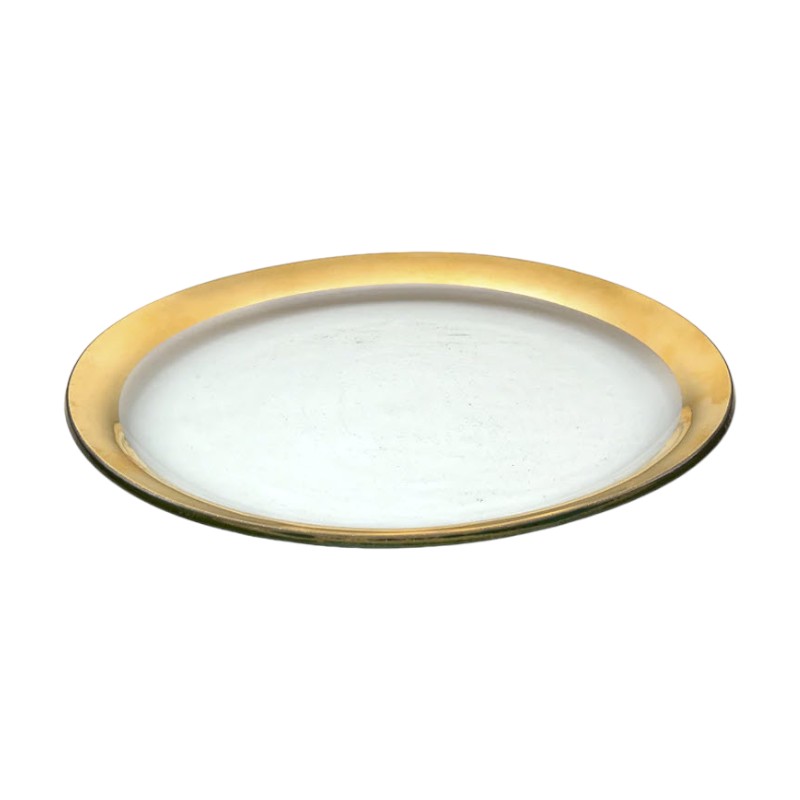 Annieglass Roman Antique Dinner Plate, Yellow Gold | G106 | Borsheims