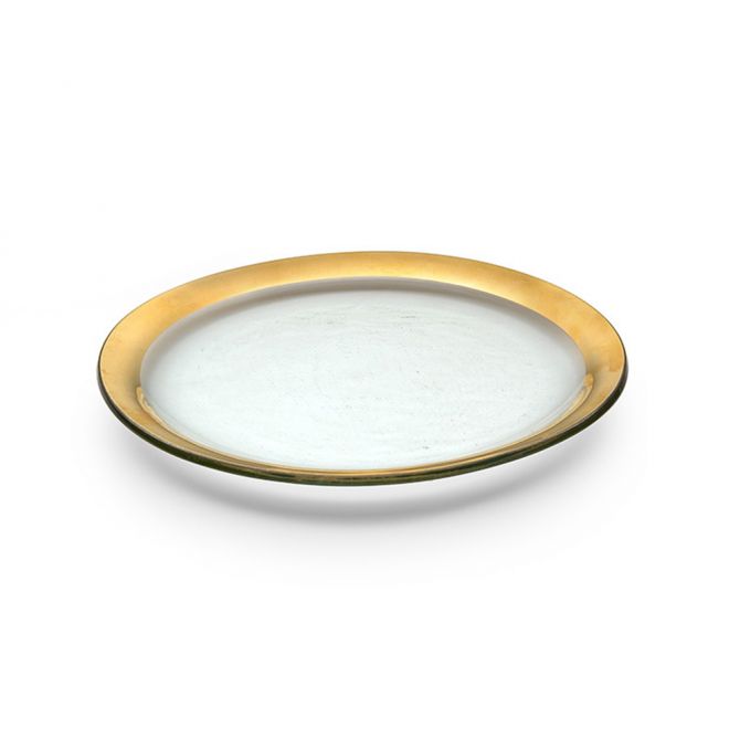 Annieglass Roman Antique Dinner Plate, Yellow Gold