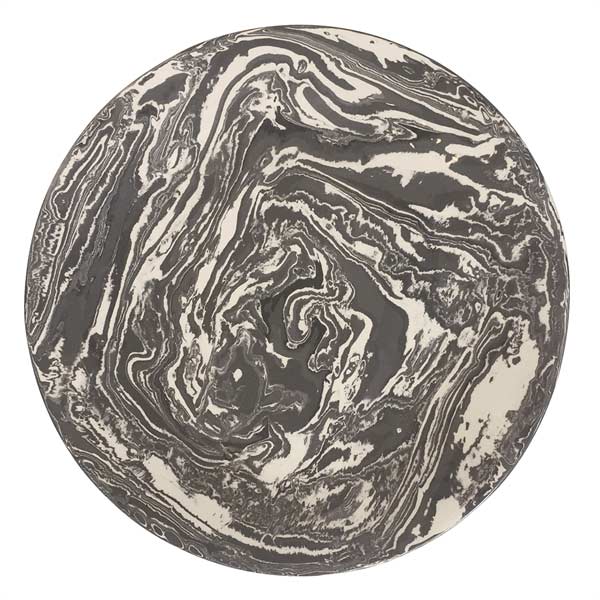 Mariposa Gray Marble Ceramic Round Platter | 6450-G | Borsheims