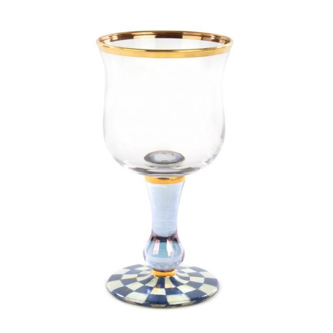 MacKenzie-Childs Royal Check Wine Glass