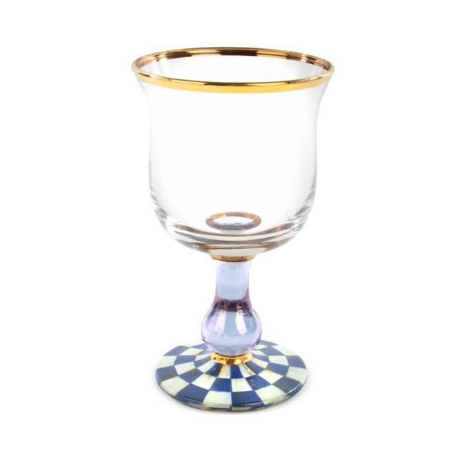 MacKenzie-Childs Royal Check Water Glass