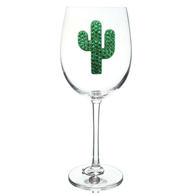 The Queens' Jewels Cactus Jeweled Stemmed Wine Glass