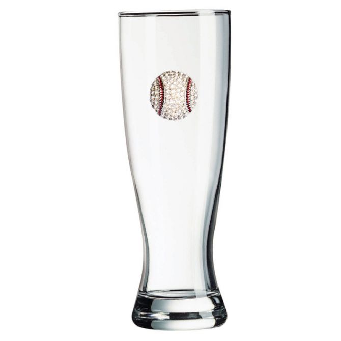 The Queens' Jewels Baseball Jeweled Beer Glass