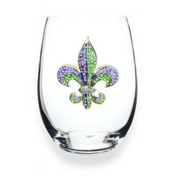 Fleur de Lis Design Wine Glasses