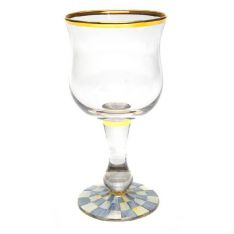 MacKenzie-Childs Sterling Check Water Glass