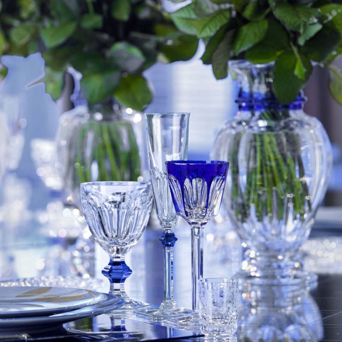 Baccarat Harcourt Eve Flute Clear & Blue / Set of 2